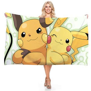 Ręcznik z nadrukiem Pokemon Pikachu 75x 150 cm chłonący wodę snp