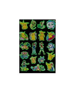 Zestaw tatuaży świecących w ciemności zmywalnych tymczasowych POKEMON D