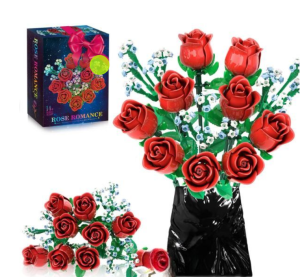 Zestaw klocki ICONS zabawka dla dzieci kwiaty CZERWONE RÓŻE 694 szt