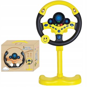 Kierownica dla dzieci klakson żółta symulator