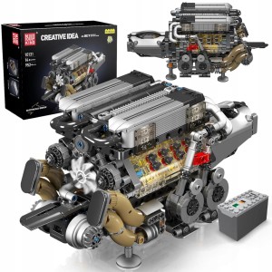 Klocki Zabawka Technic Silnik Samochodowy 16 Cylindrów Zestaw