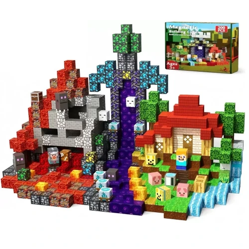 300szt Klocki Magnetyczne Zabawka Minecraft Topór